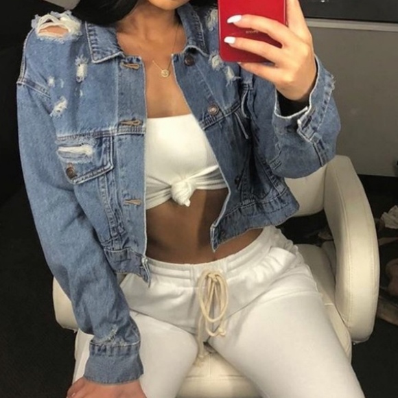 MK Boutique Jackets & Blazers - ⚠️Last S/M• Distressed Denim Jacket